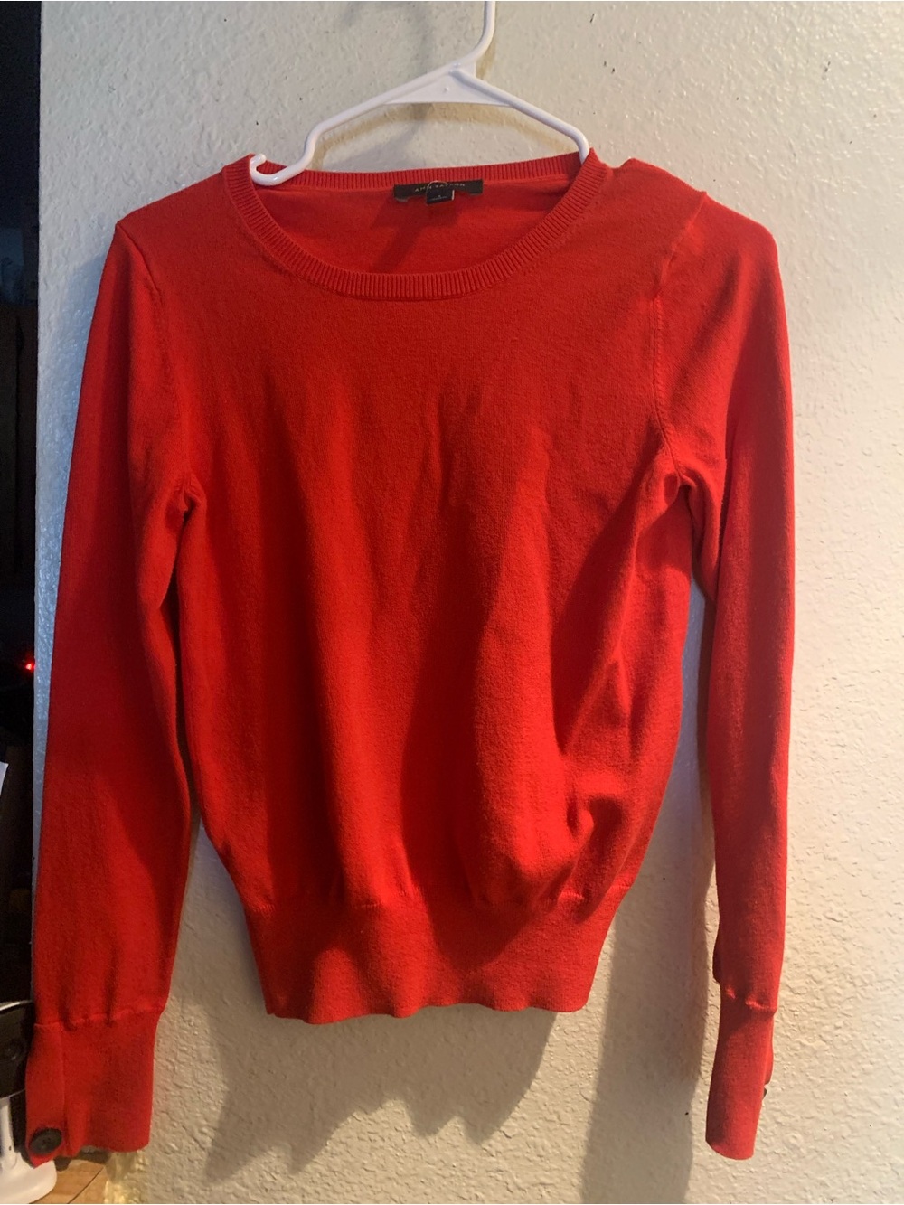 Ann Taylor Bright Red Crewneck Sweater